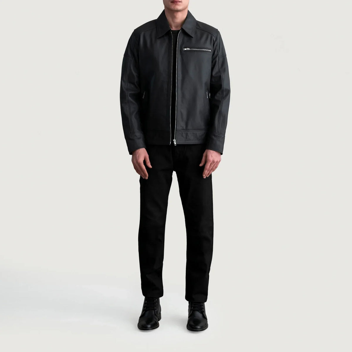 
Lavendard Giacca Biker in Pelle da Uomo – alternate product view 4