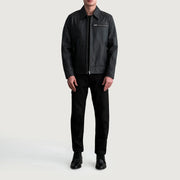 
Lavendard Giacca Biker in Pelle da Uomo – alternate product view 4