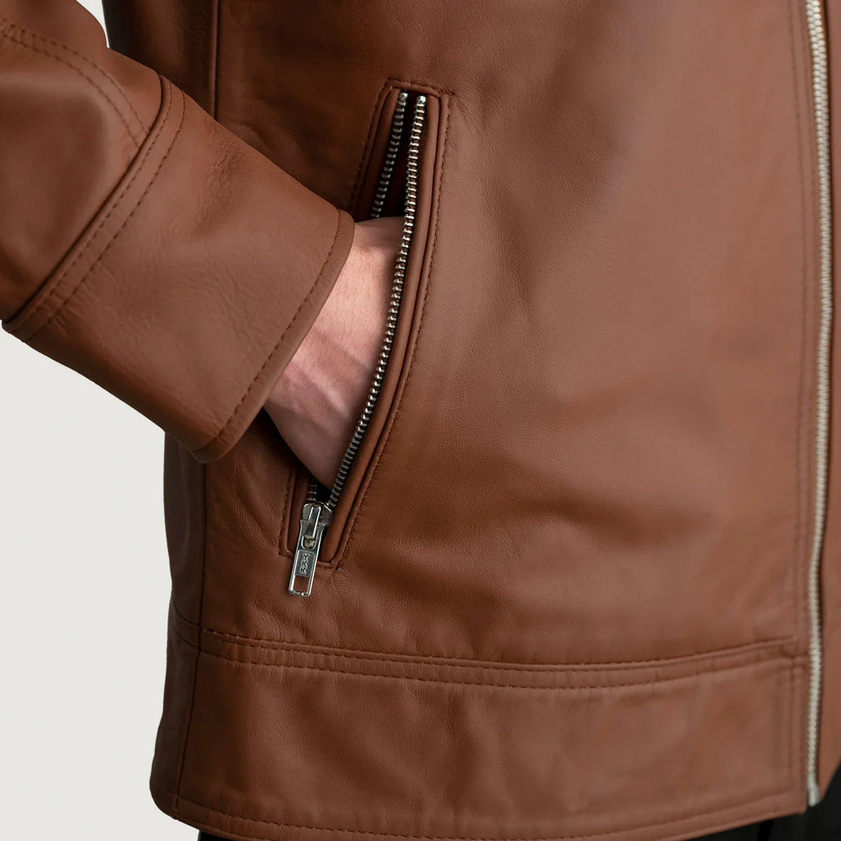 
Lavendard Giacca Biker in Pelle da Uomo – alternate product view 5