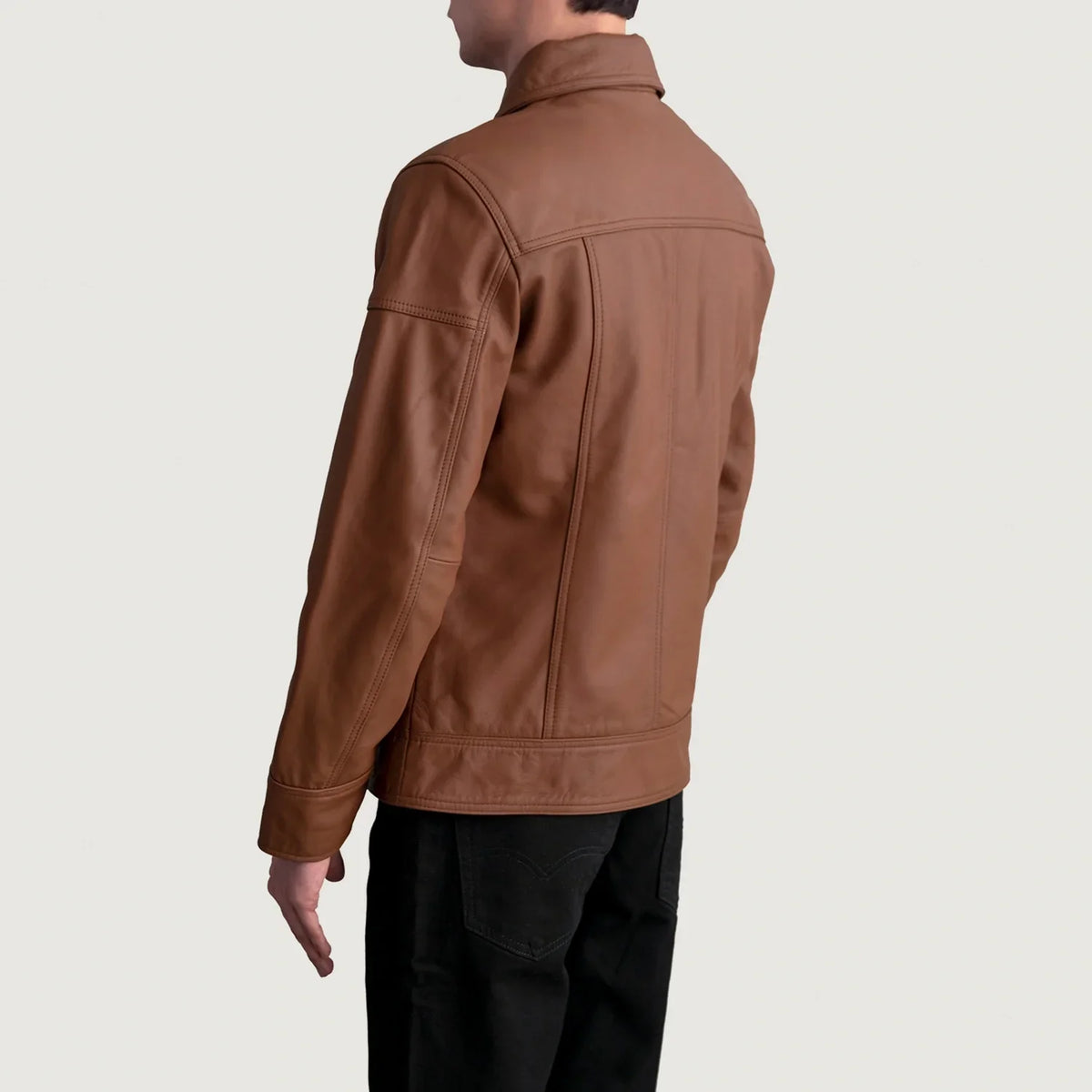 
Lavendard Giacca Biker in Pelle da Uomo – alternate product view 6
