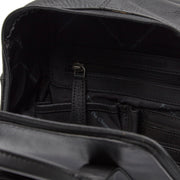Bellary Full-Grain Leather Backpack da Donna - Structured Side Profile Showing Gusset Depth &amp; Expansion Capacity