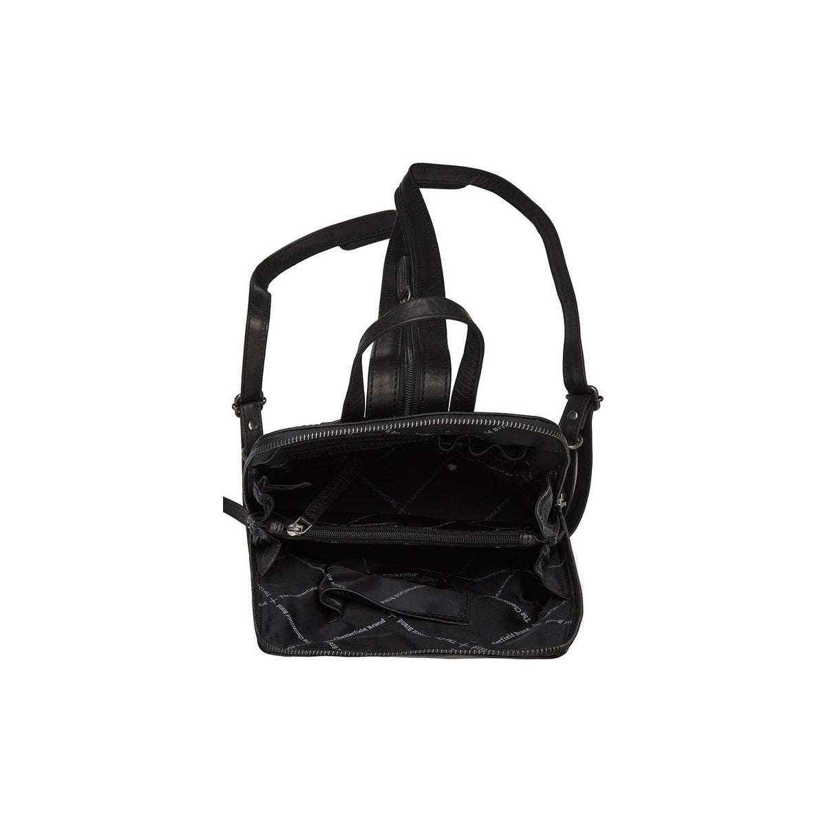 Claire Full-Grain Leather Backpack da Donna - Structured Side Profile Showing Gusset Depth &amp; Expansion Capacity