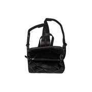 Claire Full-Grain Leather Backpack da Donna - Structured Side Profile Showing Gusset Depth &amp; Expansion Capacity