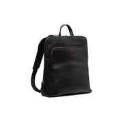 Fornella Full-Grain Leather Backpack da Donna in Classic 100% Full-Grain Leather - Full Exterior Front Profile View | Acquista online