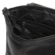 Solid Antique Brass Hardware &amp; Heavy-Duty Dual Zipper Detail on Manchester Full-Grain Leather Backpack da Donna