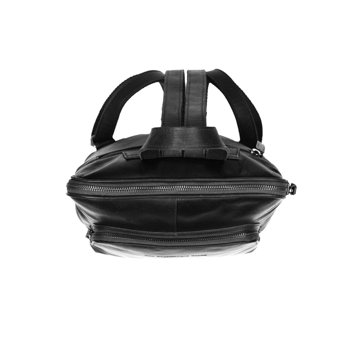 Naomi Full-Grain Leather Backpack da Donna - Structured Side Profile Showing Gusset Depth &amp; Expansion Capacity