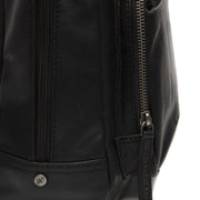 Santana Full-Grain Leather Backpack da Donna - Structured Side Profile Showing Gusset Depth &amp; Expansion Capacity