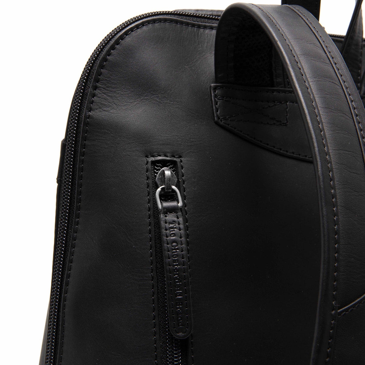 Tigris Full-Grain Leather Backpack da Donna - Structured Side Profile Showing Gusset Depth &amp; Expansion Capacity