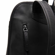 Tigris Full-Grain Leather Backpack da Donna - Structured Side Profile Showing Gusset Depth &amp; Expansion Capacity