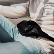 Jack Full-Grain Cintura in Pelle Bag da Donna - Structured Side Profile Showing Gusset Depth &amp; Expansion Capacity