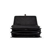 Solid Antique Brass Hardware &amp; Heavy-Duty Dual Zipper Detail on Glenwood Full-Grain Leather Briefcase da Uomo