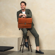Salvatore Full-Grain Leather Briefcase da Uomo – Vista prodotto alternativa 3