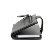 Barrea Full-Grain Leather Card Holder da Donna - Structured Side Profile Showing Gusset Depth &amp; Expansion Capacity