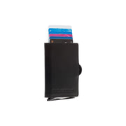 Lagos Full-Grain Leather Card Holder da Donna in Classic 100% Full-Grain Leather - Full Exterior Front Profile View | Acquista online