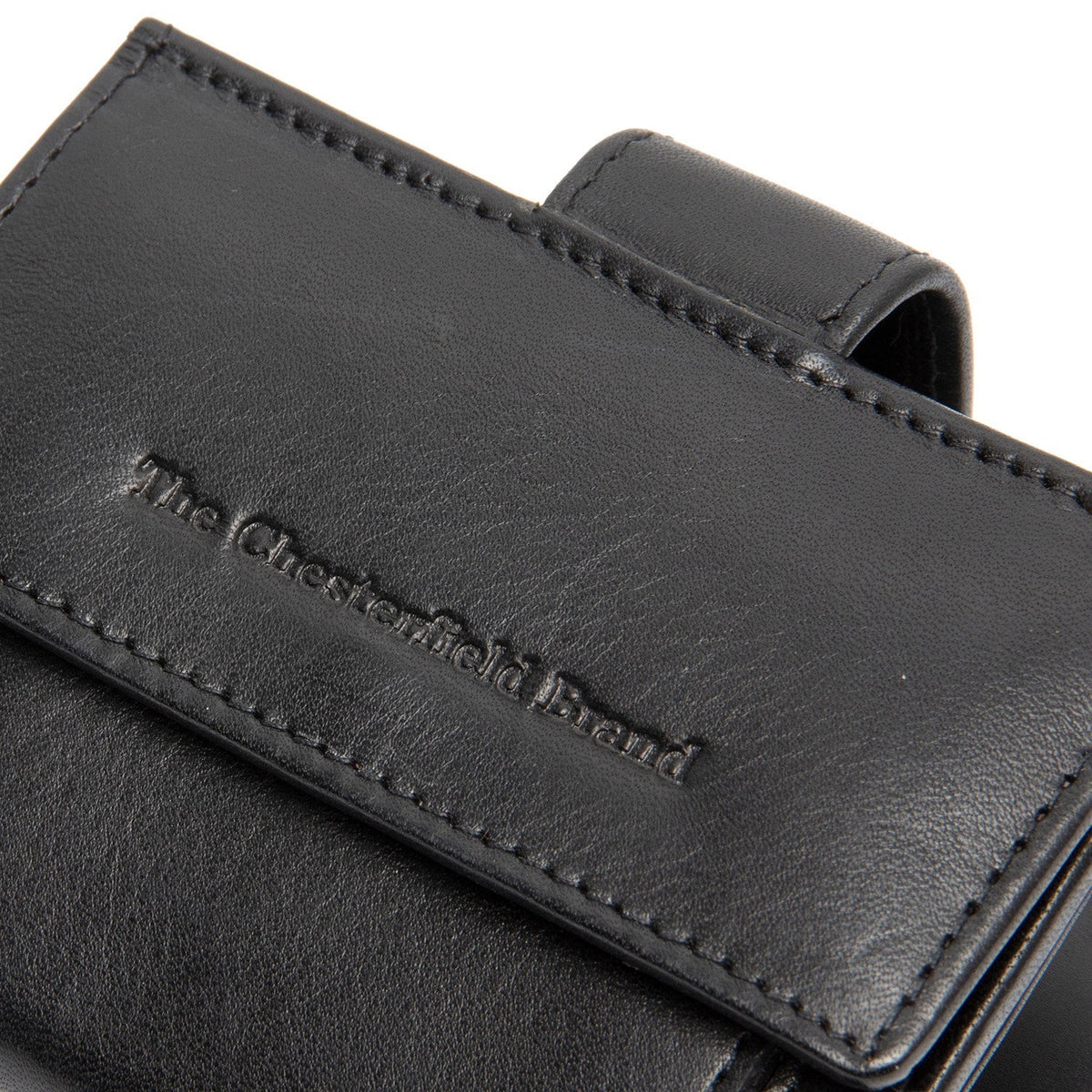 Solid Antique Brass Hardware &amp; Heavy-Duty Dual Zipper Detail on Lesina Full-Grain Leather Card Holder da Donna