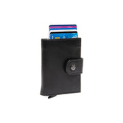 Lesina Full-Grain Leather Card Holder da Donna in Classic 100% Full-Grain Leather - Full Exterior Front Profile View | Acquista online