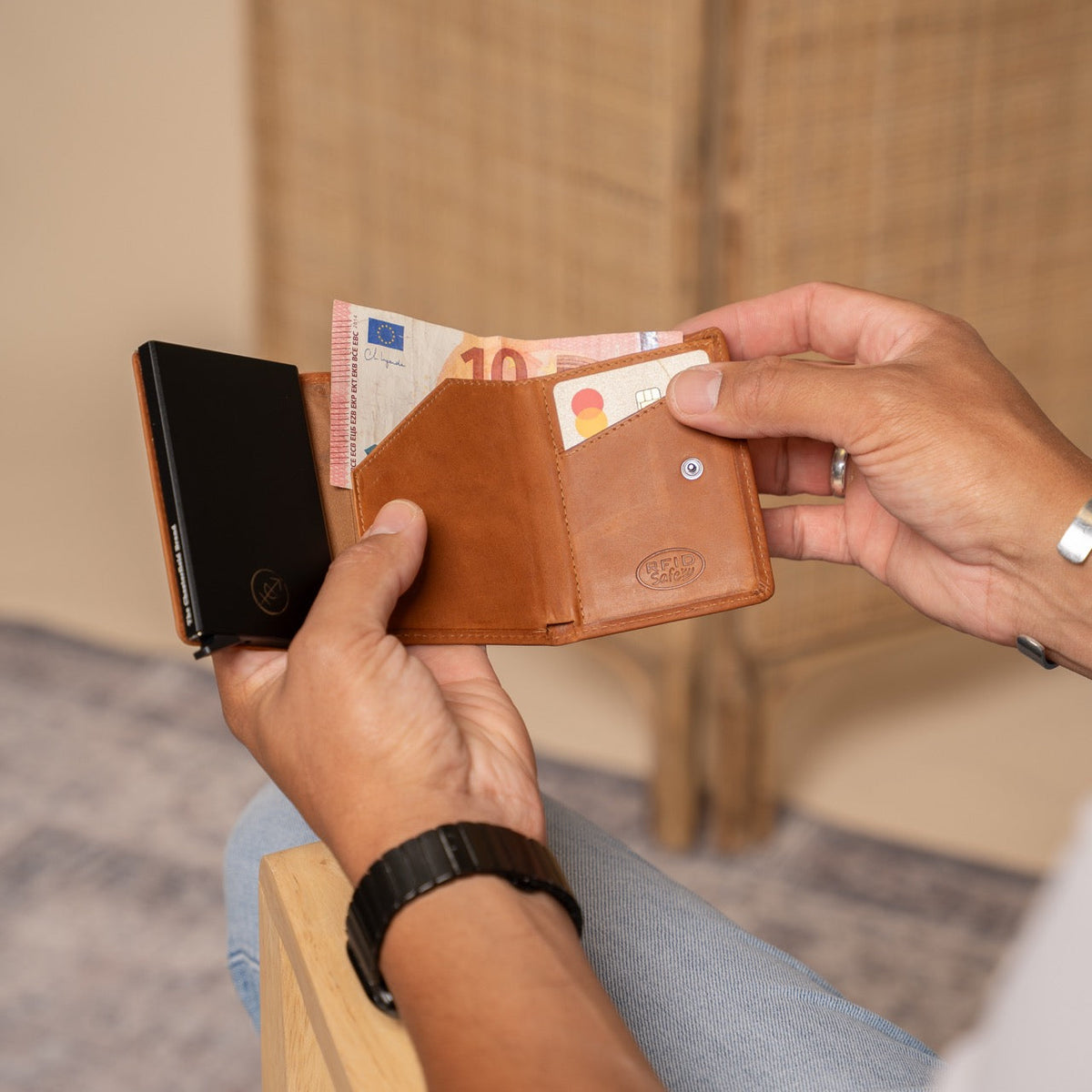 Palma Full-Grain Leather Card Holder da Donna – Vista prodotto alternativa 3