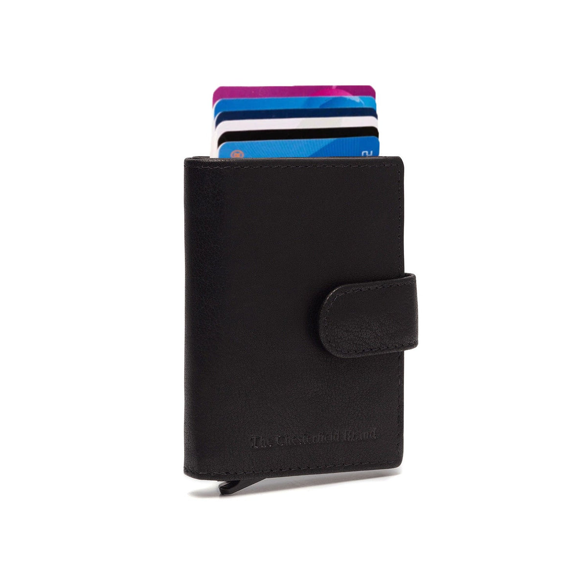 Prague Full-Grain Leather Card Holder da Donna in Classic 100% Full-Grain Leather - Full Exterior Front Profile View | Acquista online