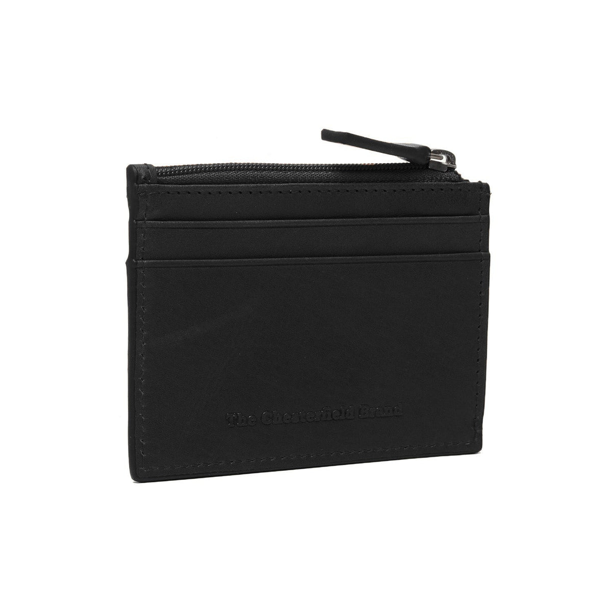Leather Card Wallet da Donna in Classic 100% Full-Grain Leather - Full Exterior Front Profile View | Acquista online