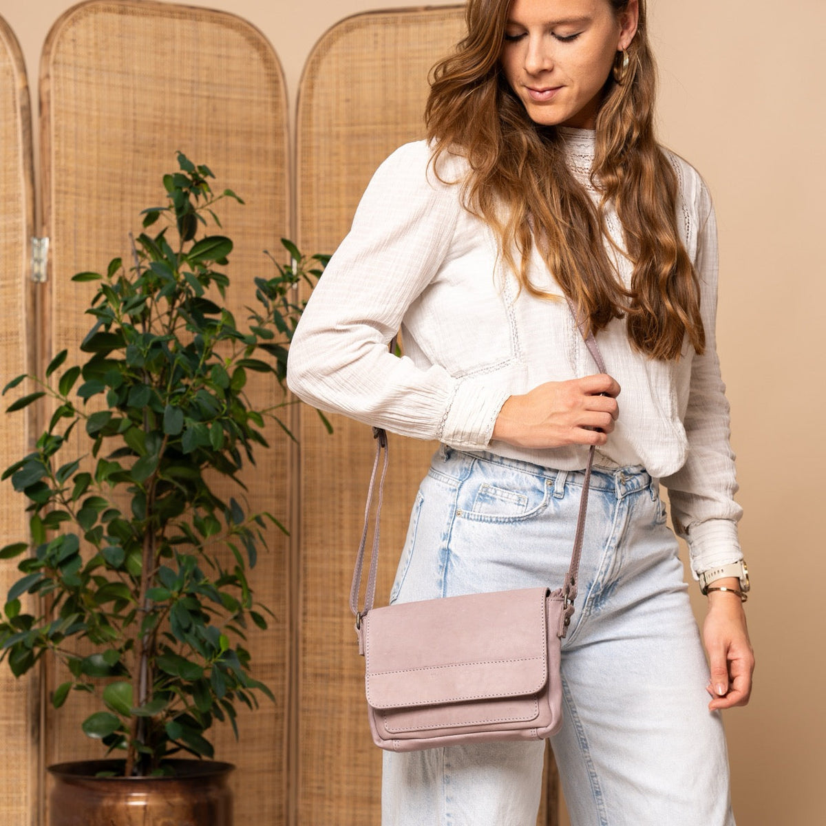 Ann Pelle pieno fiore Borsa a tracolla – Vista alternativa 3