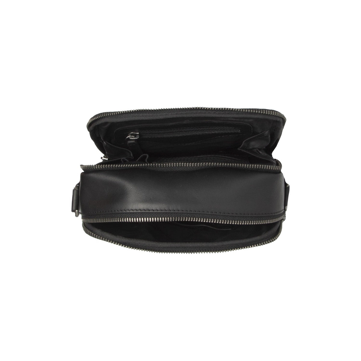 
Solid Antique Brass Hardware & Heavy-Duty Dual Zipper Detail on Arendal Borsa a tracolla in pelle pieno fiore