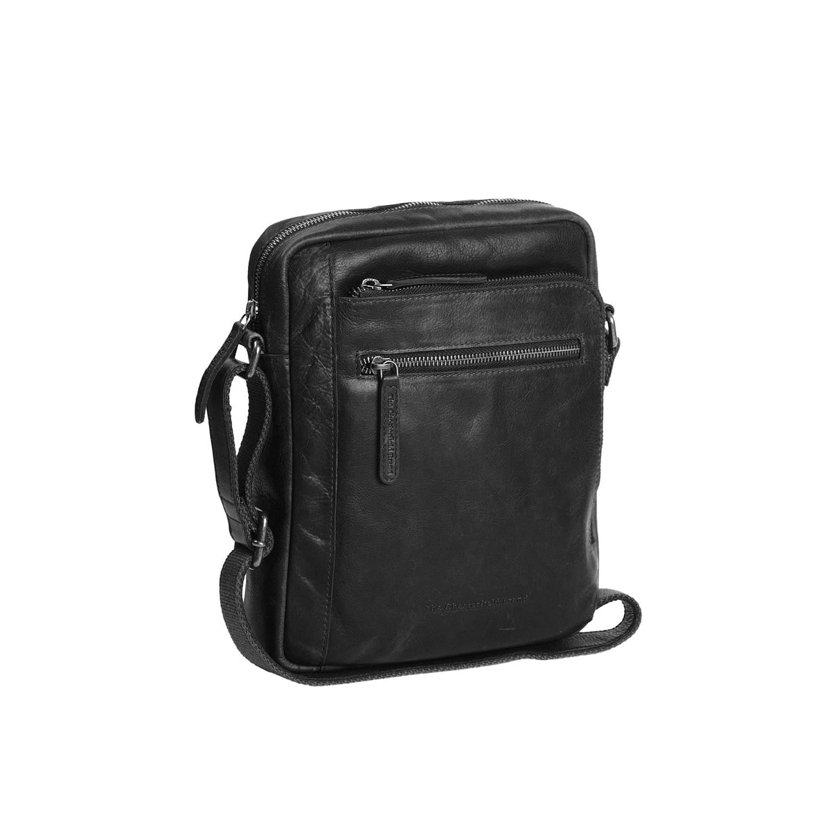 Dessau Full-Grain Leather Crossbody Bag da Uomo in Classic 100% Full-Grain Leather - Full Exterior Front Profile View | Acquista online