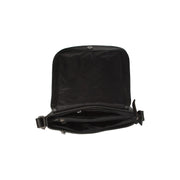 Everglades Full-Grain Leather Crossbody Bag da Donna - Structured Side Profile Showing Gusset Depth &amp; Expansion Capacity