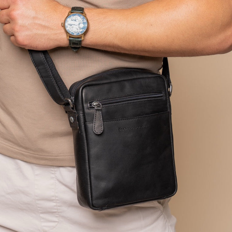 Laveno Full-Grain Leather Crossbody Bag da Uomo