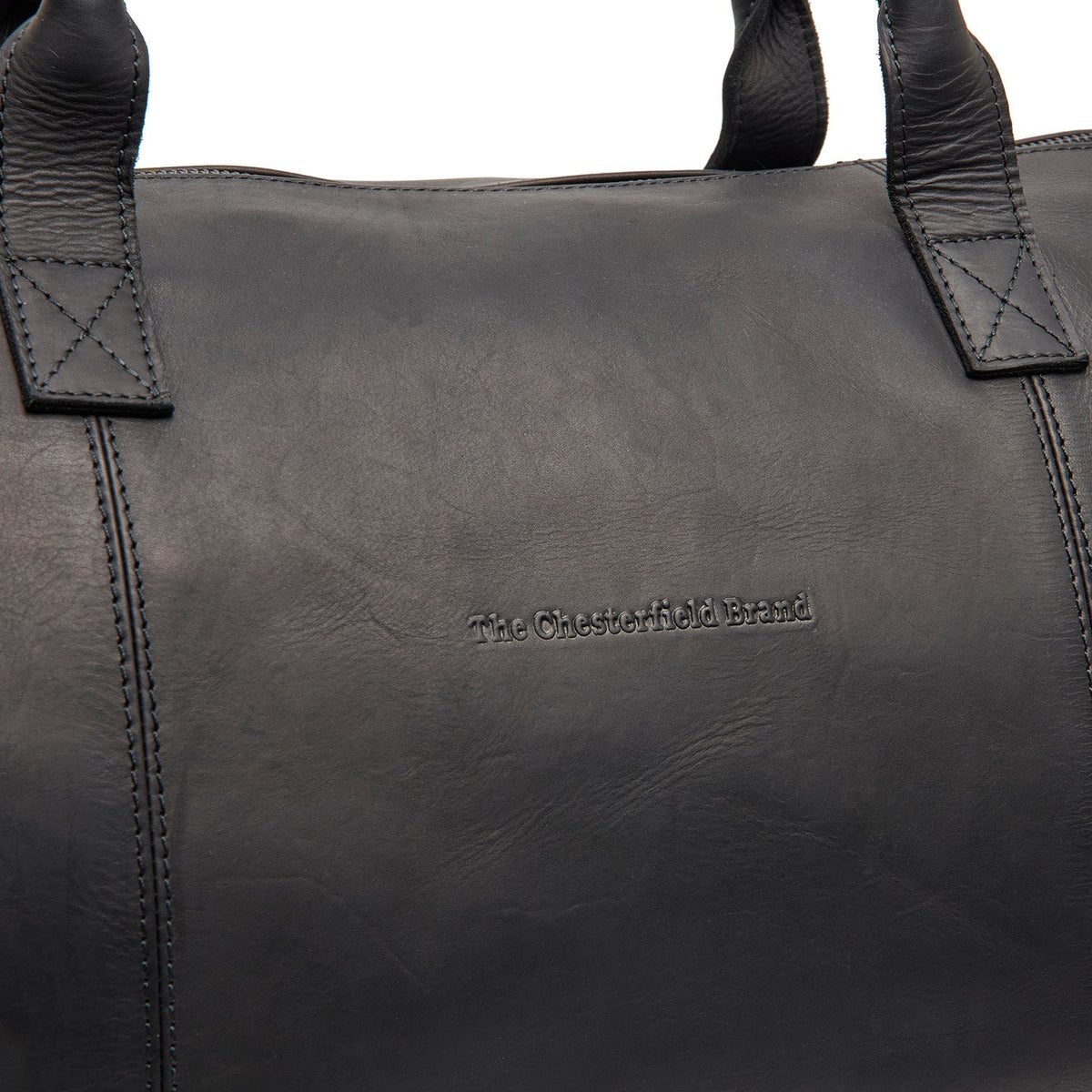 
Dettaglio ravvicinato of Classic Collar & Heavy-Duty Zipper Hardware on Leather Garment Bag Finlay