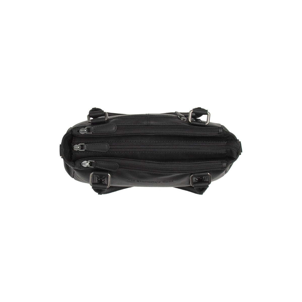 Dettaglio ravvicinato of Classic Collar &amp; Heavy-Duty Zipper Hardware on Fenja Full-Grain Leather Handbag da Donna