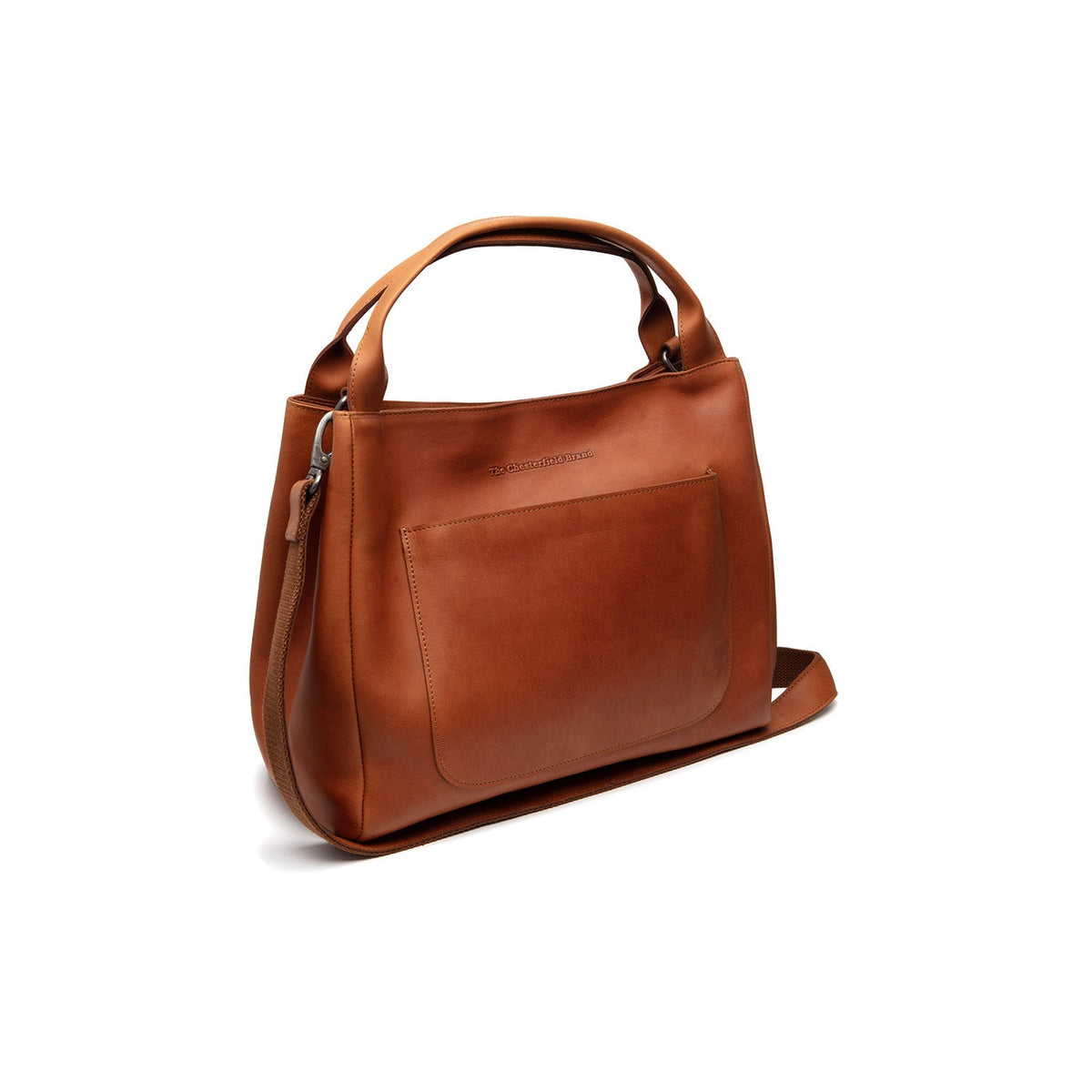 Tailored Rib Cuffs &amp; Hem Craftsmanship Construction Detail on Fioline Full-Grain Leather Handbag da Donna