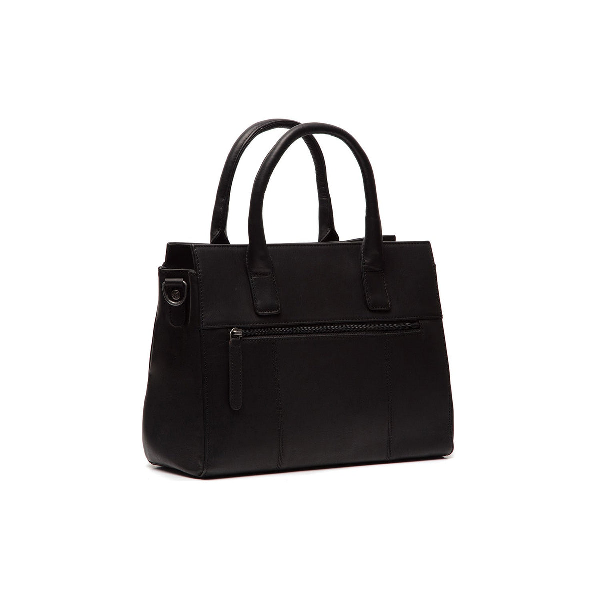 Tailored Rib Cuffs &amp; Hem Craftsmanship Construction Detail on Garda Full-Grain Leather Handbag da Donna