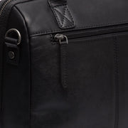 Tailored Rib Cuffs &amp; Hem Craftsmanship Construction Detail on Langton Full-Grain Leather Handbag da Donna