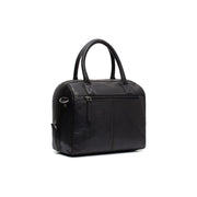 Styled Fit Perspective of Langton Full-Grain Leather Handbag da Donna on Model - Natural Daylight Drape