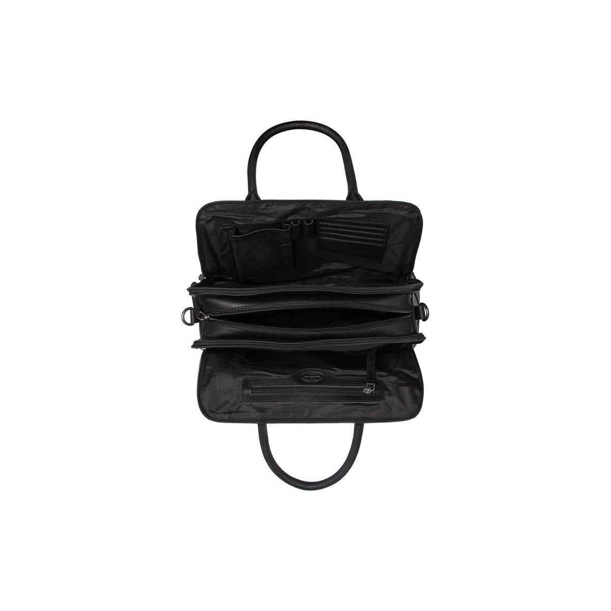 Dettaglio ravvicinato of Classic Collar &amp; Heavy-Duty Zipper Hardware on Layton Full-Grain Leather Handbag da Donna