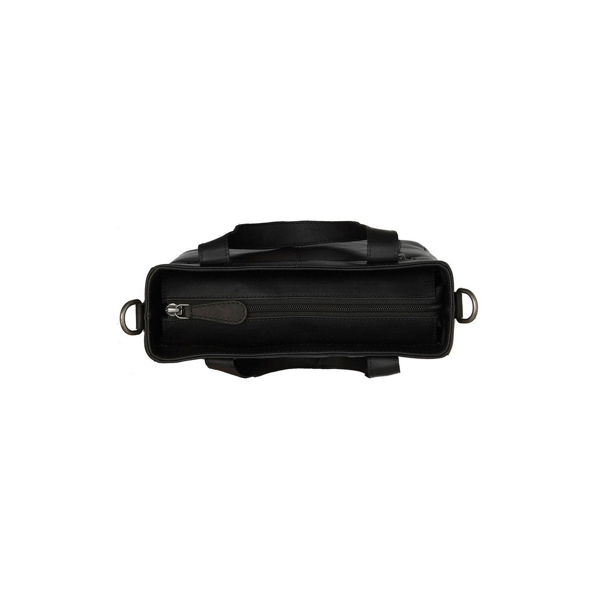 Dettaglio ravvicinato of Classic Collar &amp; Heavy-Duty Zipper Hardware on Lingfield Full-Grain Leather Handbag da Donna