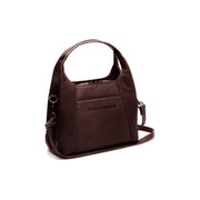 Tailored Rib Cuffs &amp; Hem Craftsmanship Construction Detail on Lunera Full-Grain Leather Handbag da Donna