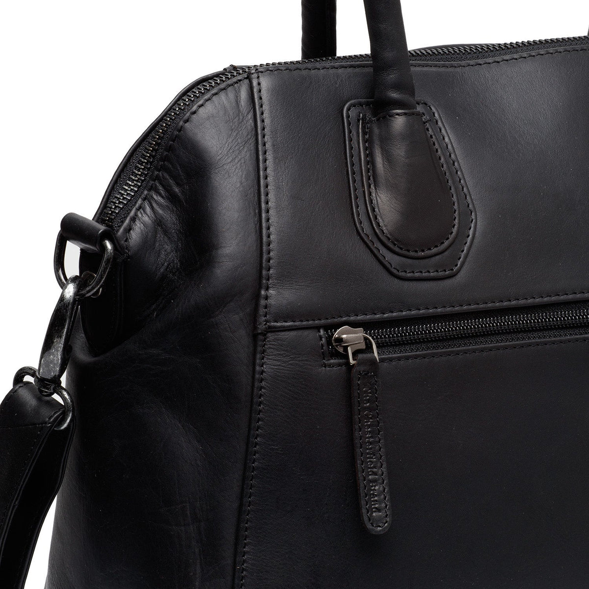 Classic 100% Full-Grain leather Goods - Vista posteriore Showing Tailored Shoulder Fit &amp; Clean Hemline