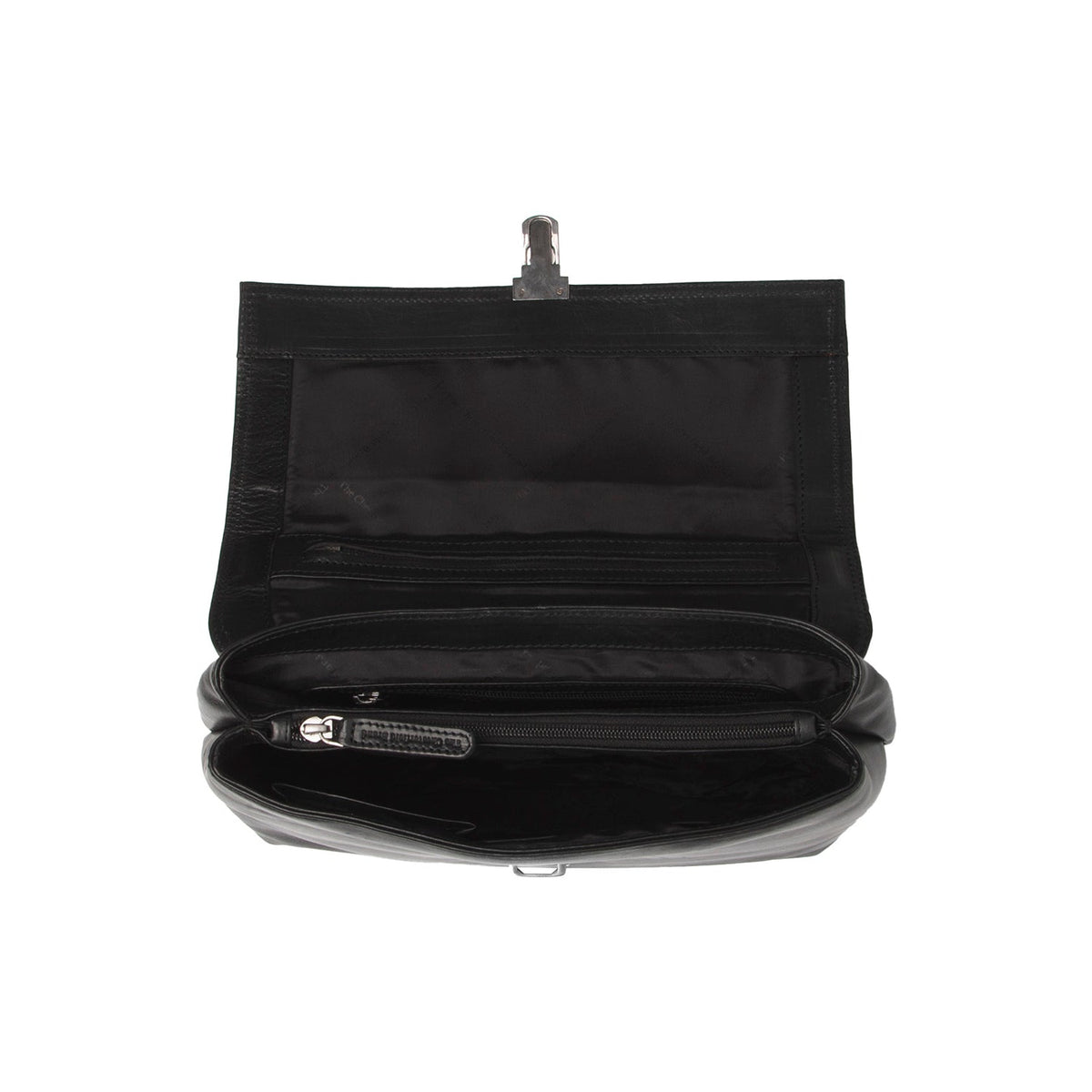 Dettaglio ravvicinato of Classic Collar &amp; Heavy-Duty Zipper Hardware on Renata Full-Grain Leather Handbag da Donna