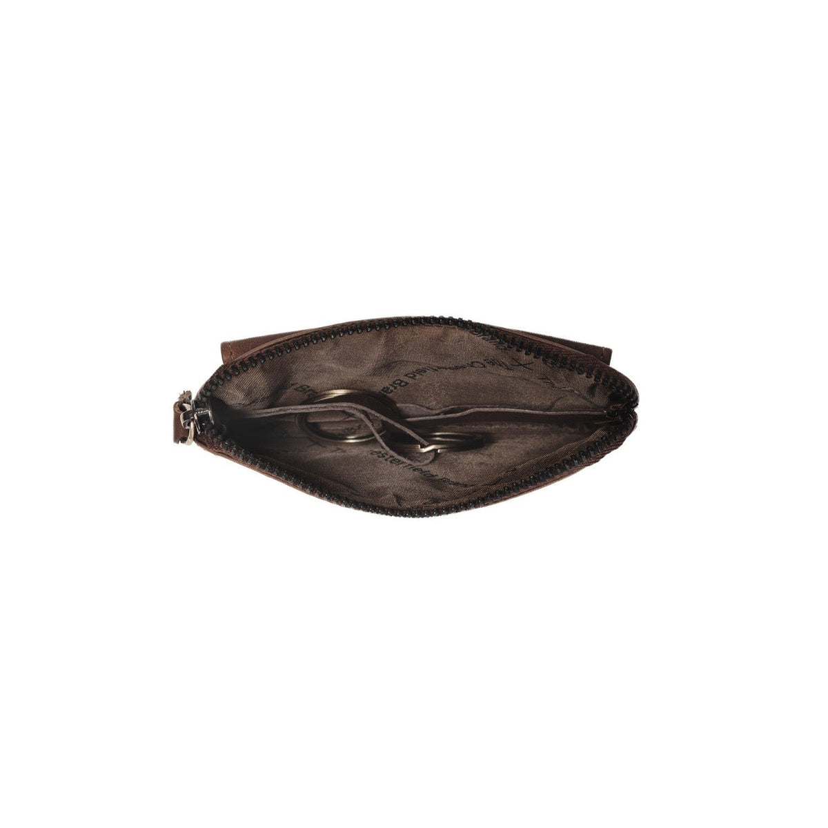 Tailored Rib Cuffs &amp; Hem Craftsmanship Construction Detail on Oliver Full-Grain Leather Key Case da Donna