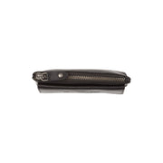 Dettaglio ravvicinato of Classic Collar &amp; Heavy-Duty Zipper Hardware on Violette Full-Grain Leather Key Case da Donna