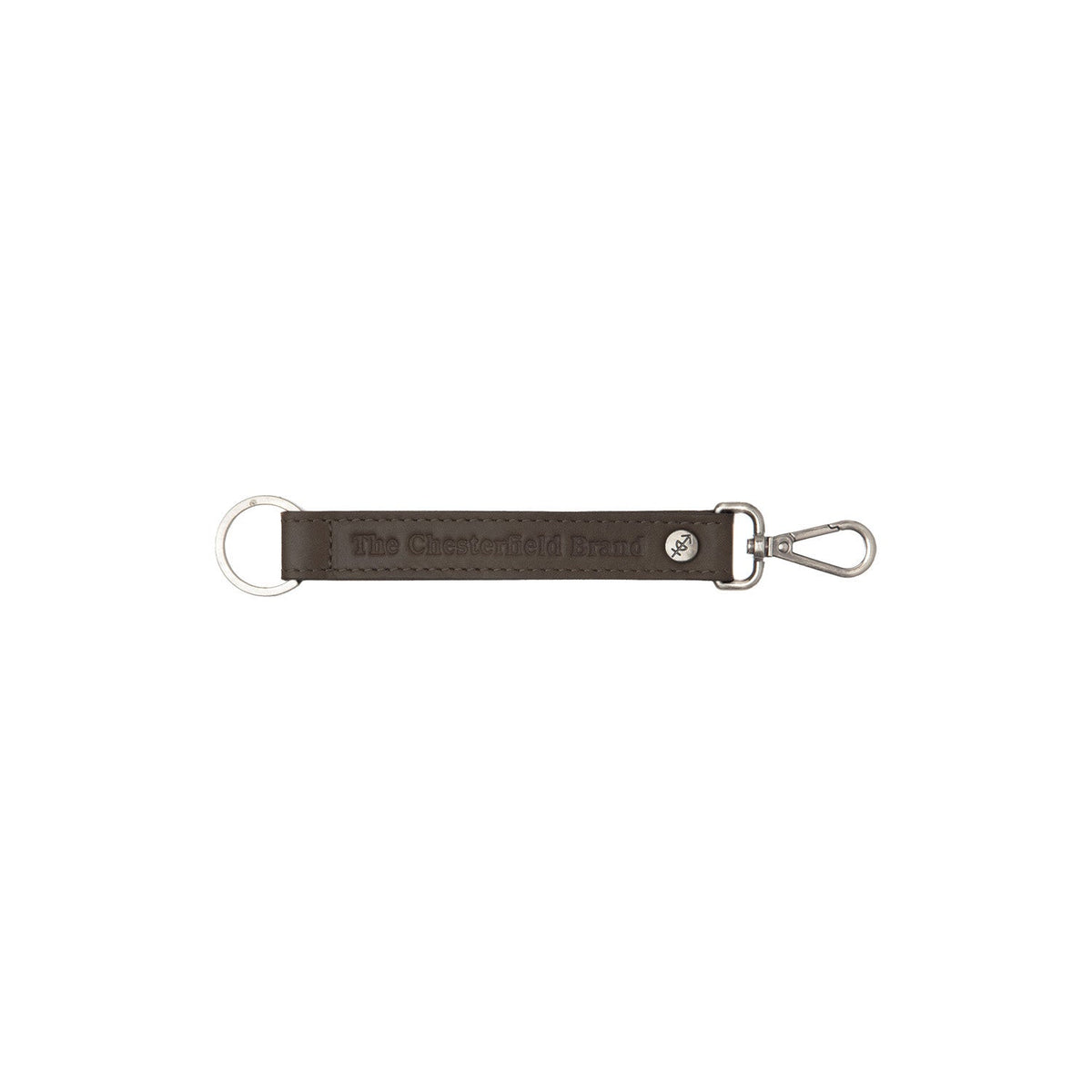 Leather Key Ring da Donna in Classic 100% Full-Grain Leather - Vista frontale e linea su misura | Acquista online