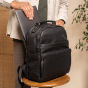 
Austin Zaino porta PC in pelle pieno fiore - Profilo laterale strutturato con profondità del soffietto