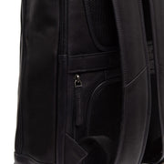 Solid Antique Brass Hardware &amp; Heavy-Duty Dual Zipper Detail on Detroit Full-Grain Leather Laptop Backpack da Donna