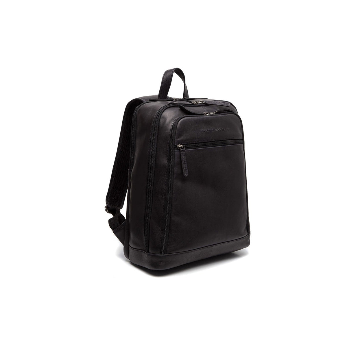 Detroit Full-Grain Leather Laptop Backpack in classica vera pelle pieno fiore 100% - Full Exterior Vista frontale e silhouette sartoriale | Acquista online