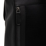 Solid Antique Brass Hardware &amp; Heavy-Duty Dual Zipper Detail on Farrow Full-Grain Leather Laptop Backpack da Donna