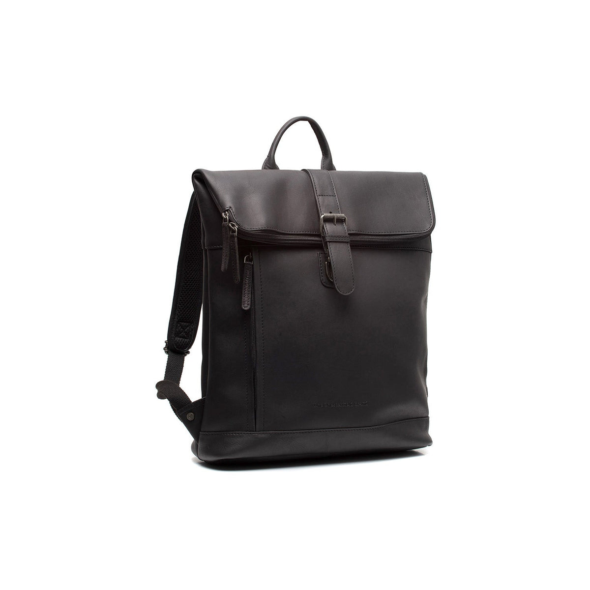 Larsson Full-Grain Leather Laptop Backpack da Donna in Classic 100% Full-Grain Leather - Full Exterior Front Profile View | Acquista online