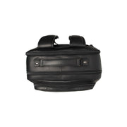 Solid Antique Brass Hardware &amp; Heavy-Duty Dual Zipper Detail on Lennox Full-Grain Leather Laptop Backpack da Donna