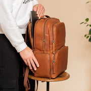 Lennox Full-Grain Leather Laptop Backpack da Donna – Vista prodotto alternativa 3