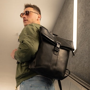 Savona Full-Grain Leather Laptop Backpack da Donna